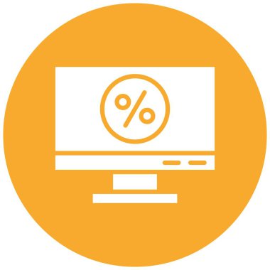 Yüzde Vektör Simgesi Tasarım İllüstrasyonu