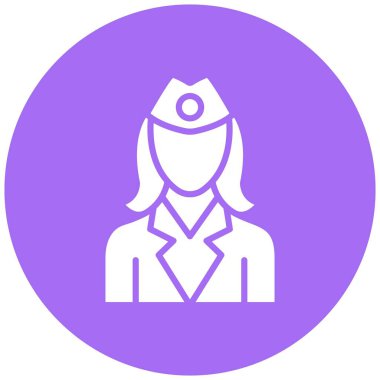 Uçuş Görevlisi Vektör Simgesi Tasarım İllüstrasyonu