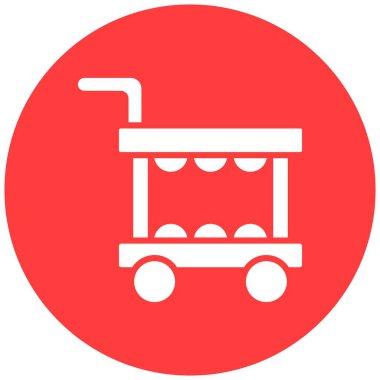 Gıda Tramvayı Vektör Simgesi Tasarım Çizimi