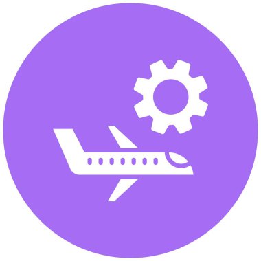 Uçak Bakım Vektörü Simgesi Tasarım İllüstrasyonu