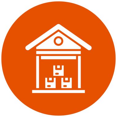 Depo Vektörü Simgesi Tasarım İllüstrasyonu