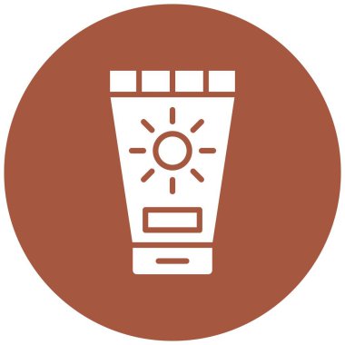 Güneş kremi Vektörü Simgesi Tasarımı Çizimi