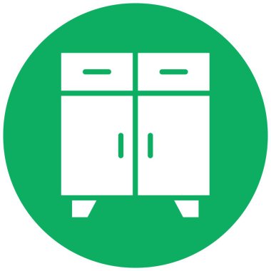 Dolap Vektörü Simgesi Tasarım İllüstrasyonu