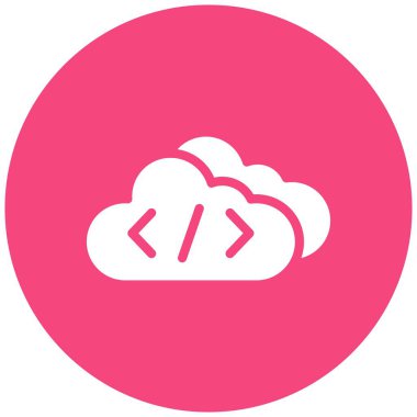 Bulut Kodlama Vektörü Simgesi Tasarım İllüstrasyonu