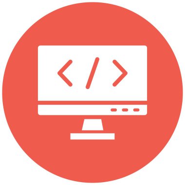 Kodlama Vektörü Simgesi Tasarım İllüstrasyonu