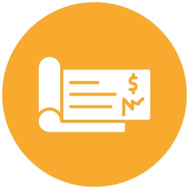 Çek Vektörü Simgesi Tasarım Çizimi