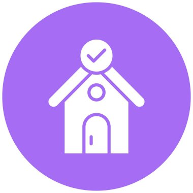 Doğrulanmış Ev Vektörü Simgesi Tasarım İllüstrasyonu