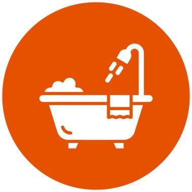 Küvet Vektörü Simgesi Tasarım İllüstrasyonu