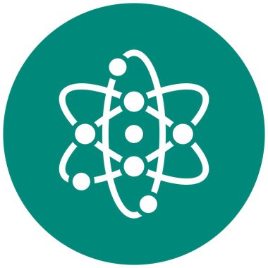 Atom Vektörü Simgesi Tasarım İllüstrasyonu