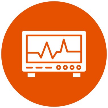 Ecg monitörü Vektör Simgesi Tasarım İllüstrasyonu