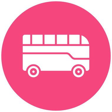 Otobüs Vektörü Simgesi Tasarım İllüstrasyonu