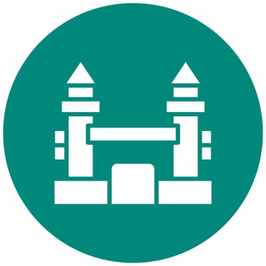 Şişirilebilir Kale Vektör Simgesi Tasarım İllüstrasyonu