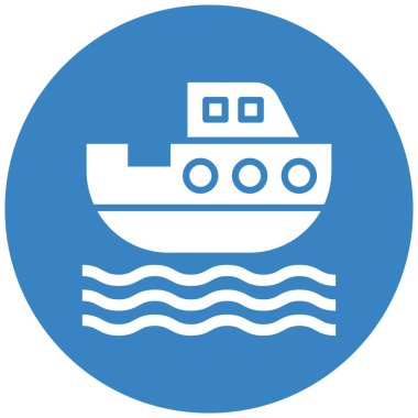 Tekne Vektörü Simgesi Tasarım Çizimi
