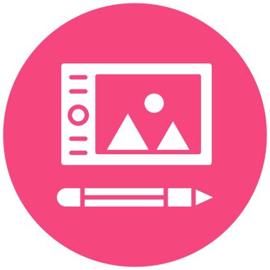 Grafik Tableti Vektör Simgesi Tasarım İllüstrasyonu