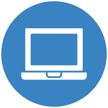 Laptop Vektör Simgesi Tasarım Çizimi