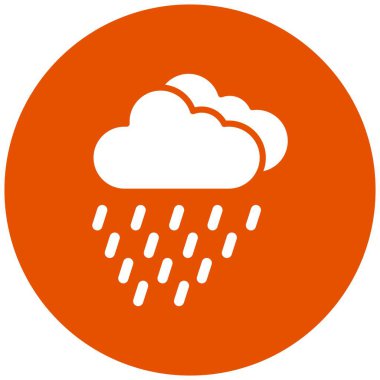 Yağmur Vektörü Simgesi Tasarım Çizimi