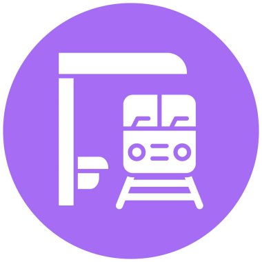 Tren platformu Vektör Simgesi Tasarım İllüstrasyonu