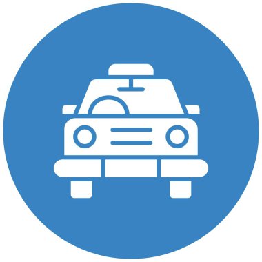 Taksi Vektörü Simgesi Tasarım Çizimi