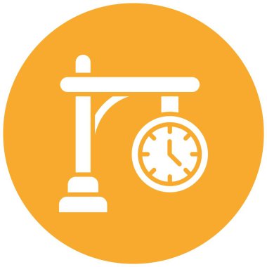 Saat Vektörü Simgesi Tasarım İllüstrasyonu