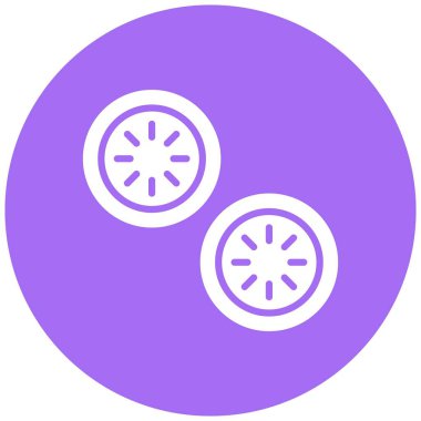 Salatalık dilimi Vektör Simgesi Tasarım İllüstrasyonu