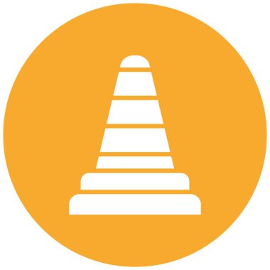 Trafik Konisi Vektör Simgesi Tasarım İllüstrasyonu