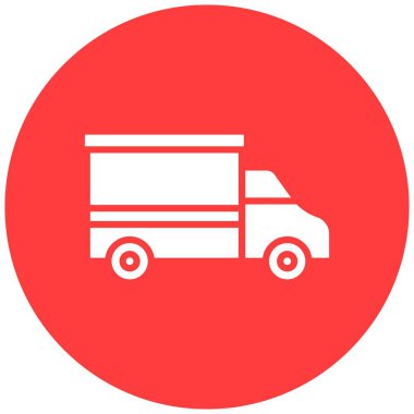 Teslimat Kamyonu Vektör Simgesi Tasarımı İllüstrasyonu