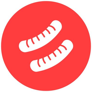 Sosis Vektörü Simgesi Tasarımı Çizimi