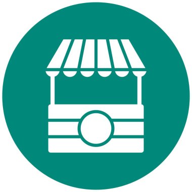 Gıda Standı Vektör Simgesi Tasarım Çizimi