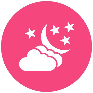 Gece Vektörü Simgesi Tasarım İllüstrasyonu