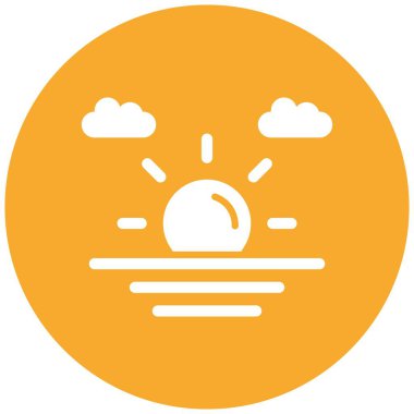 Sabah Vektörü Simgesi Tasarım İllüstrasyonu