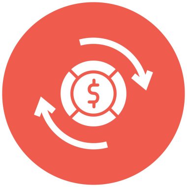 Para akışı Vektör Simgesi Tasarım İllüstrasyonu