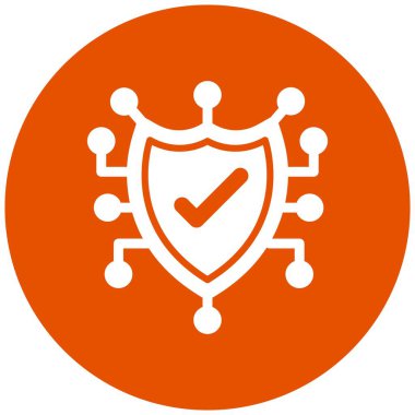 Siber Güvenlik Vektörü Simge Tasarımı İllüstrasyonu