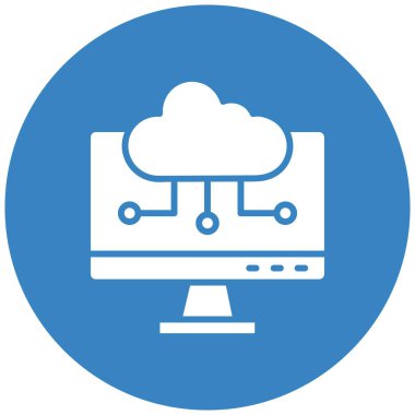 Bulut Hesaplama Vektörü Simgesi Tasarım İllüstrasyonu