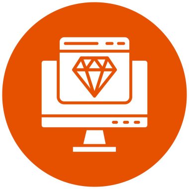 Elmas Vektörü Simgesi Tasarım İllüstrasyonu