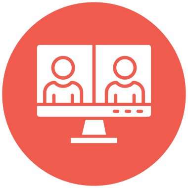 Görüntü Sohbeti Vektör Simgesi Tasarım İllüstrasyonu