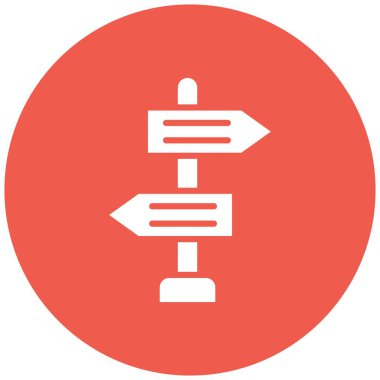 Yön İşareti Vektör Simgesi Tasarım İllüstrasyonu