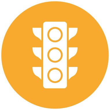 Trafik Işığı Vektör Simgesi Tasarım İllüstrasyonu