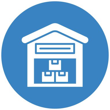 Depo Vektörü Simgesi Tasarım İllüstrasyonu