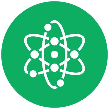 Atom Vektörü Simgesi Tasarım İllüstrasyonu