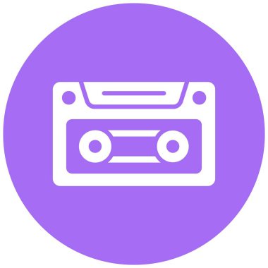 Casette Vektör Simgesi Tasarım İllüstrasyonu