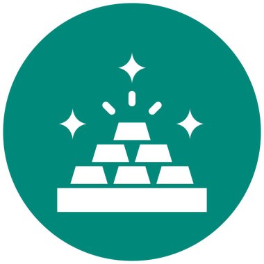 Altın Çubuklar Vektör Simgesi Tasarım Çizimi