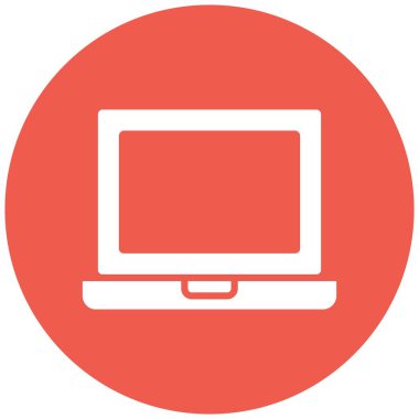 Laptop Vektör Simgesi Tasarım Çizimi