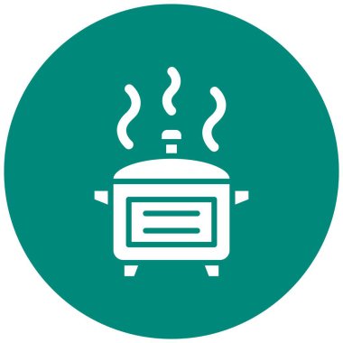 Sıcak mutfak tenceresi Vektör Simgesi Tasarım Çizimi