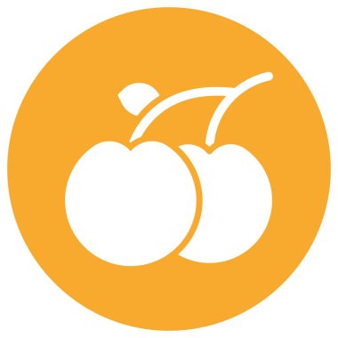 Kiraz Vektörü Simgesi Tasarım İllüstrasyonu