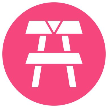 Piknik tablosu Vektör Simgesi Tasarım İllüstrasyonu