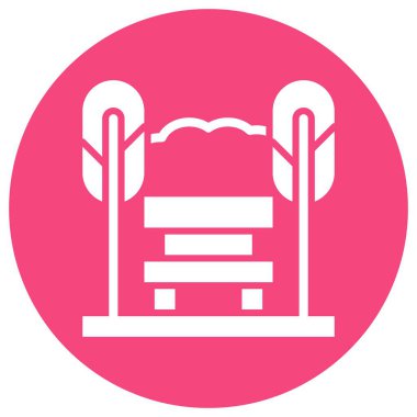 Bench Vektör Simgesi Tasarım İllüstrasyonu