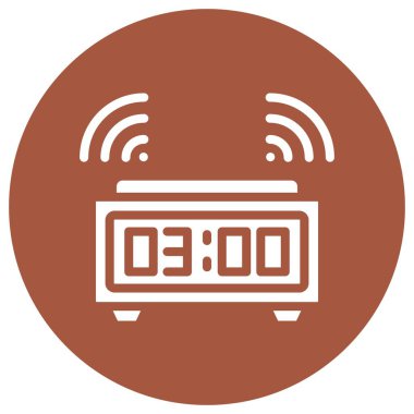 Dijital alarm saati Vektör Simgesi Tasarım İllüstrasyonu