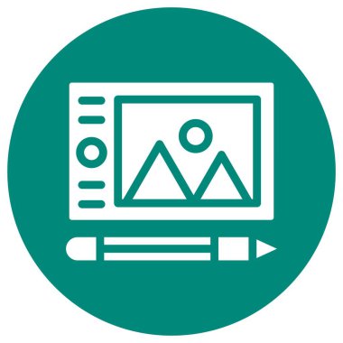 Grafik Tableti Vektör Simgesi Tasarım İllüstrasyonu
