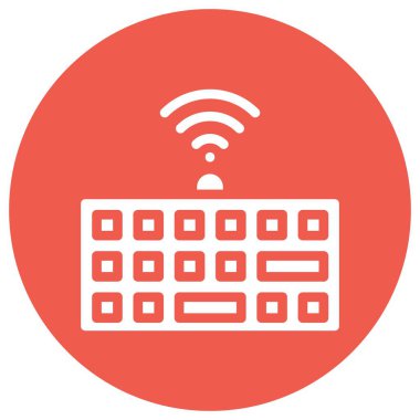 Kablosuz Klavye Vektör Simgesi Tasarım İllüstrasyonu