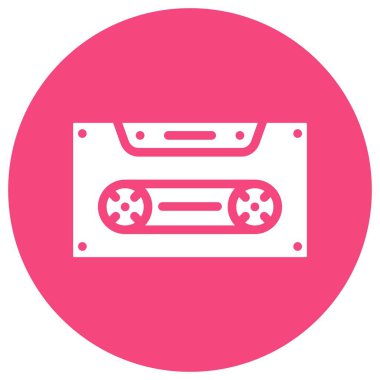 Kaset Vektör Simgesi Tasarım İllüstrasyonu